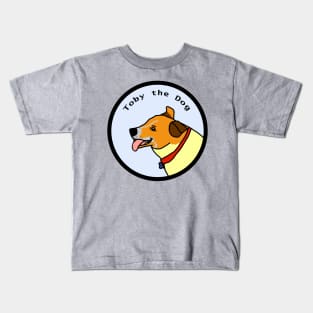 Portrait of Toby the Dog in a Circle Kids T-Shirt